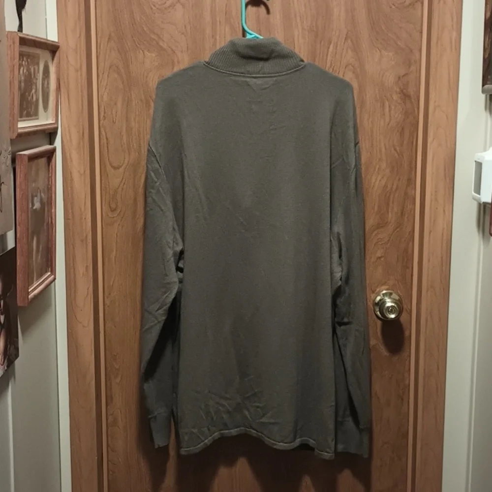 The North Face Mock Neck Taupe Brown Cotton Wool Blend Sweater Men's XXL